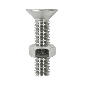 Countersunk Socket Screw & Nut - Stainless Steel