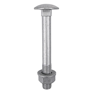 Carriage Bolt, Washer & Nut - Exterior Silver