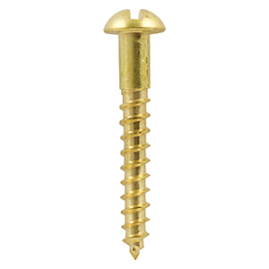 Brass Woodscrew - Roundhead
