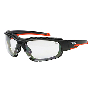 Sports Style Safety Glasses - Full Frame with Foam Dust Guard