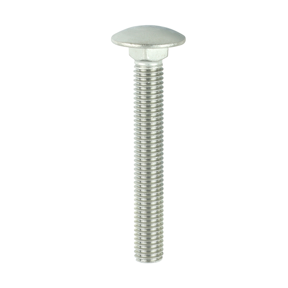 M10 x 75 A2 Stainless Steel Carriage Bolts - 5 Pack TIMCO