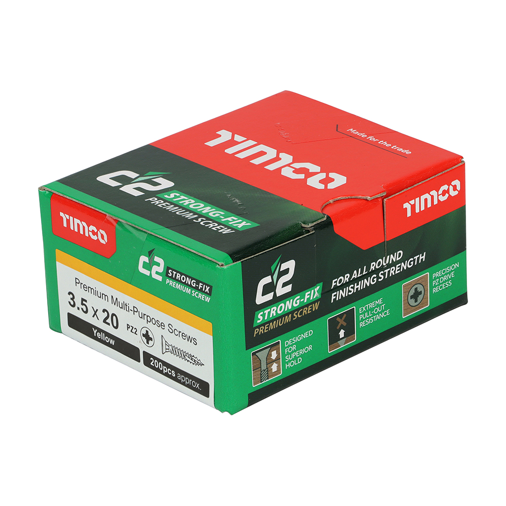 Timco C2 Strong-Fix PZ CSK ZYP 3.5 x 20mm Box 200