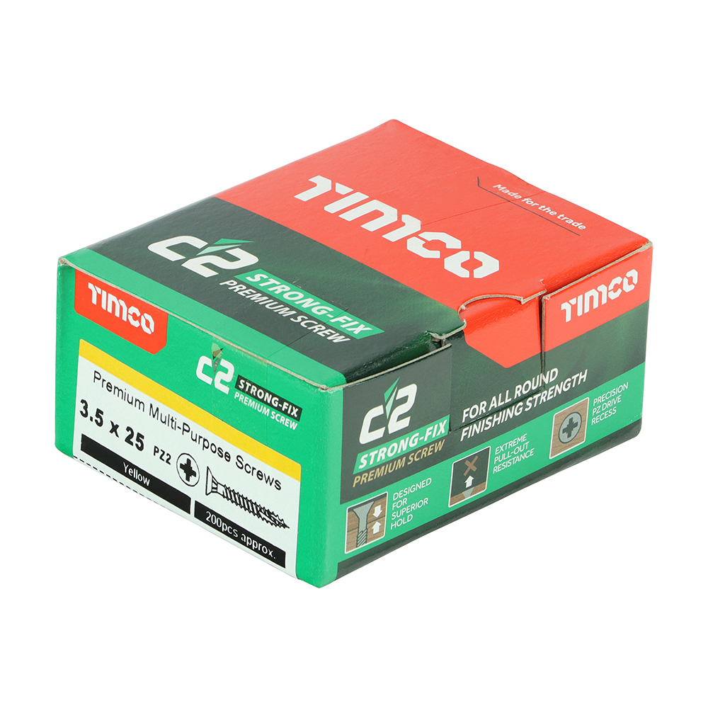 Timco C2 Strong-Fix PZ CSK ZYP 3.5 x 25mm Box 200