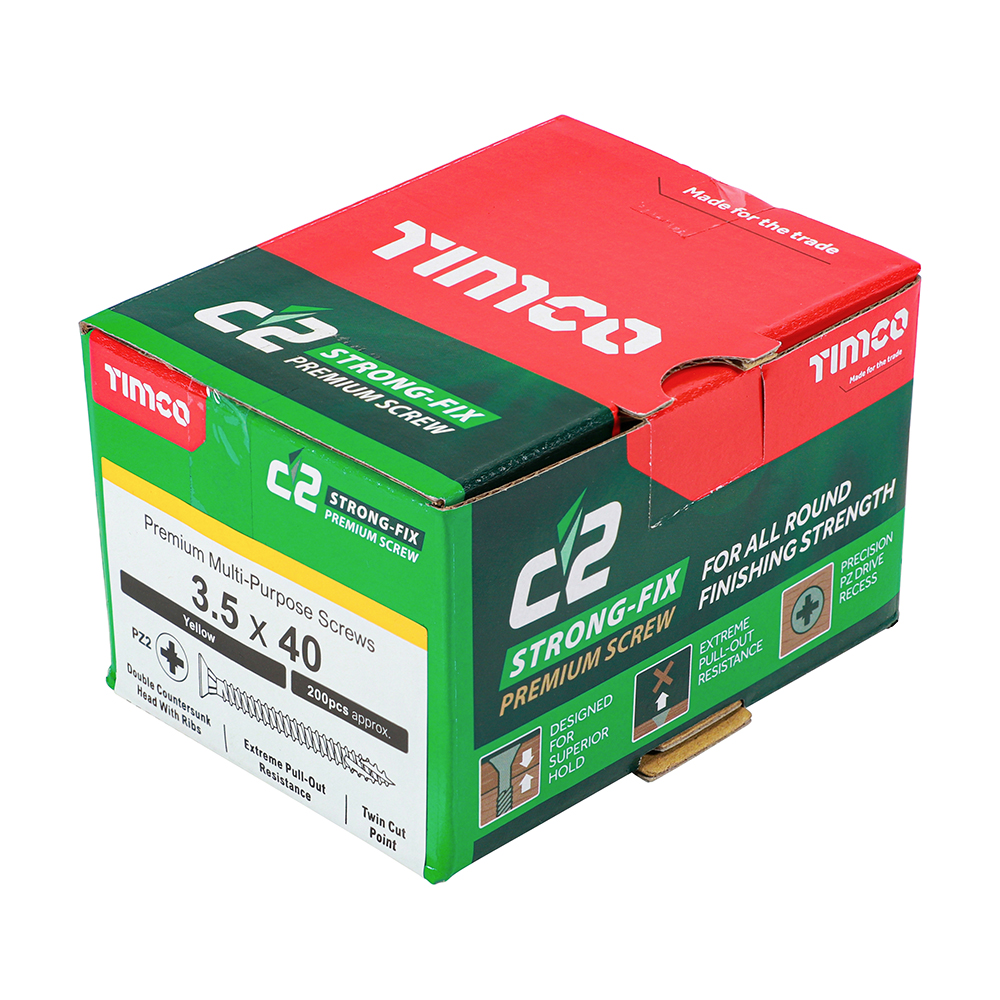 Timco C2 Strong-Fix PZ CSK ZYP 3.5 x 40mm Box 200