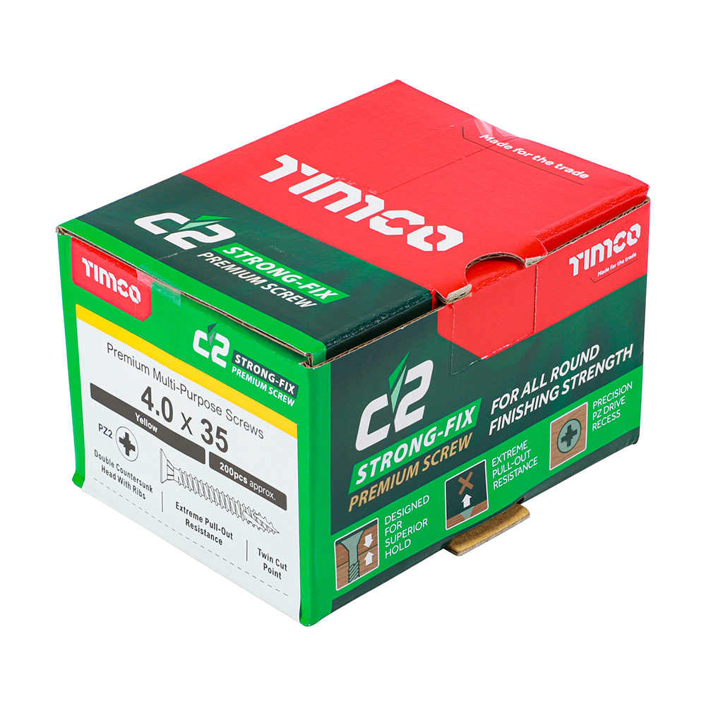 Timco C2 Strong-Fix PZ CSK ZYP 4.0 x 35mm Box 200