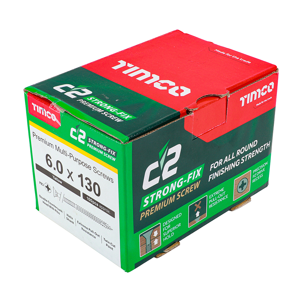 Timco C2 Strong-Fix PZ CSK ZYP 6.0 x 120mm Box 100
