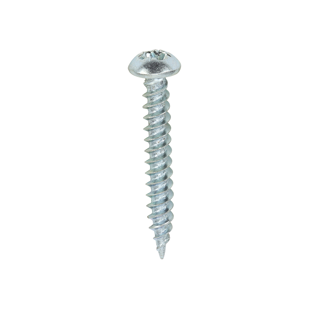 Twin-Threaded Woodscrews - PZ - Round - Zinc