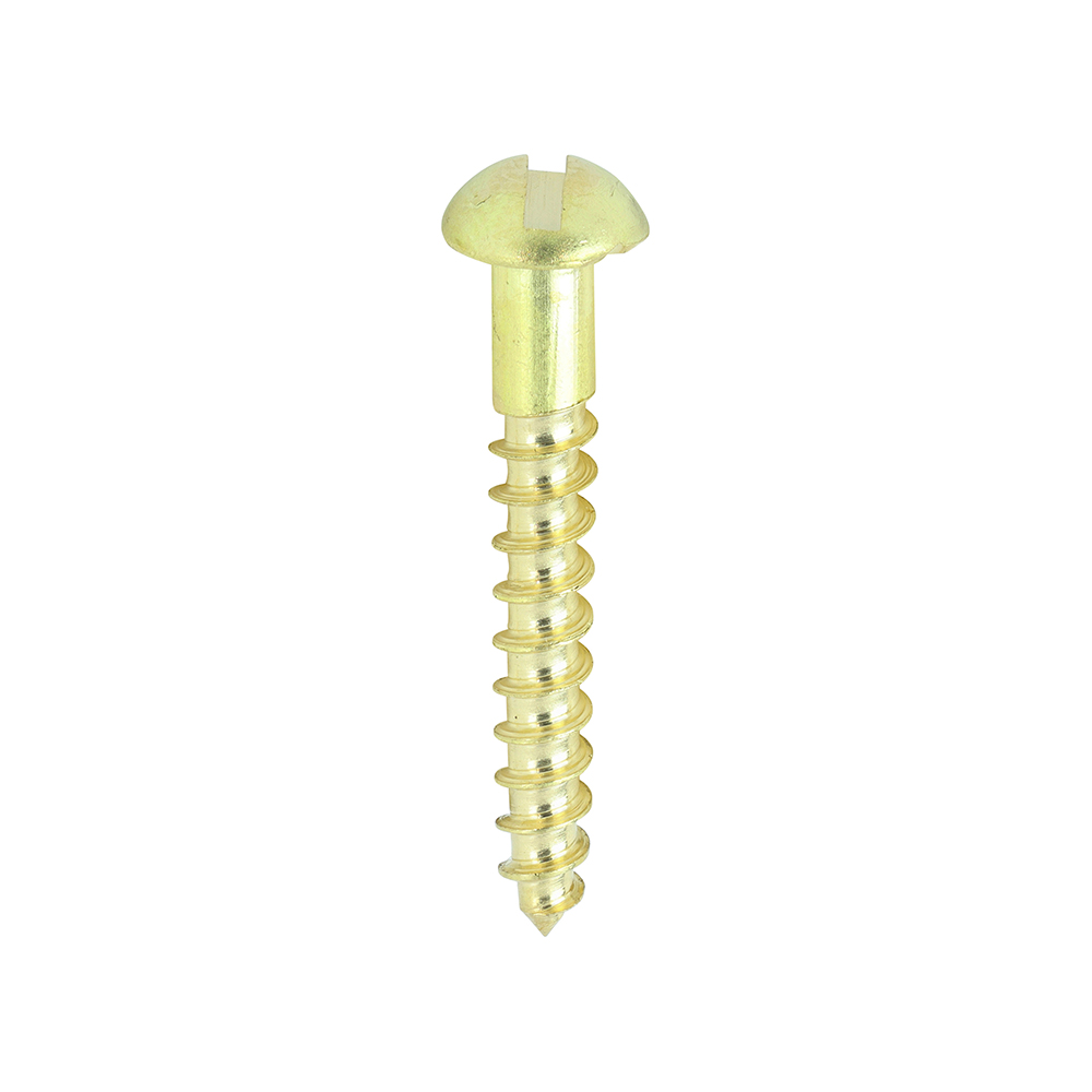 Solid Brass Timber Screws - SLOT - Round