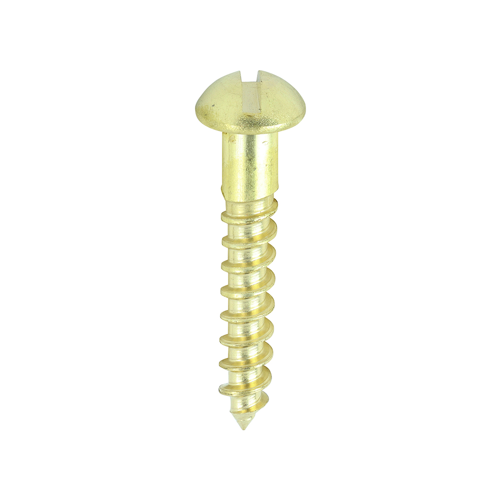 Solid Brass Timber Screws - SLOT - Round