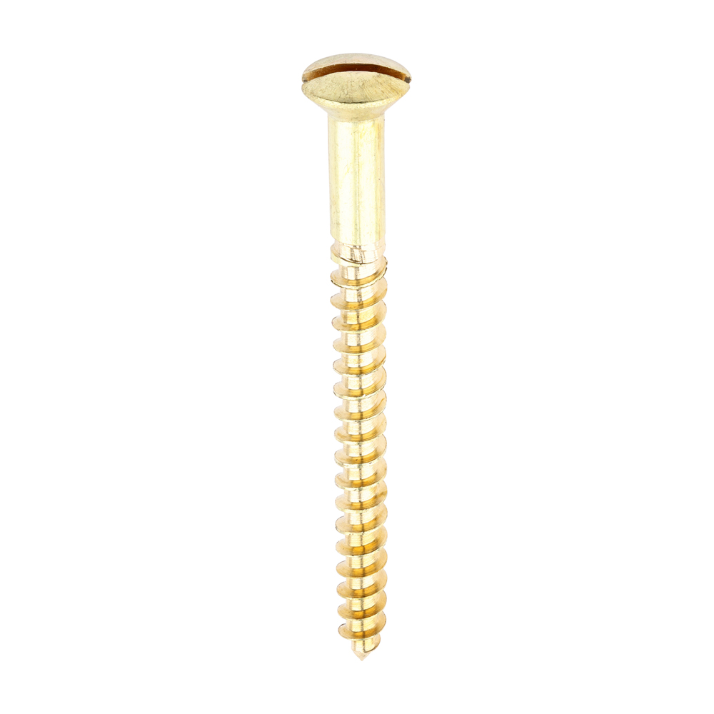 Solid Brass Timber Screws - SLOT - Raised Countersunk