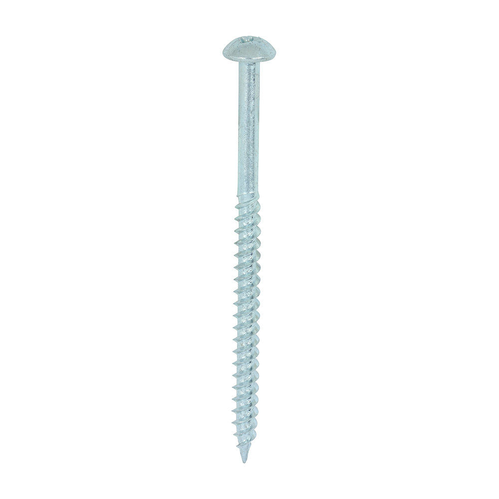 Twin-Threaded Woodscrews - PZ - Round - Zinc