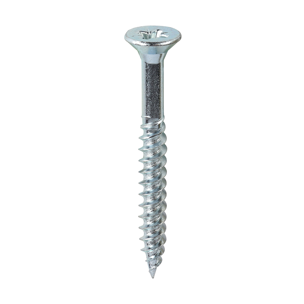 Twin-Threaded Woodscrews - PZ - Double Countersunk - Zinc