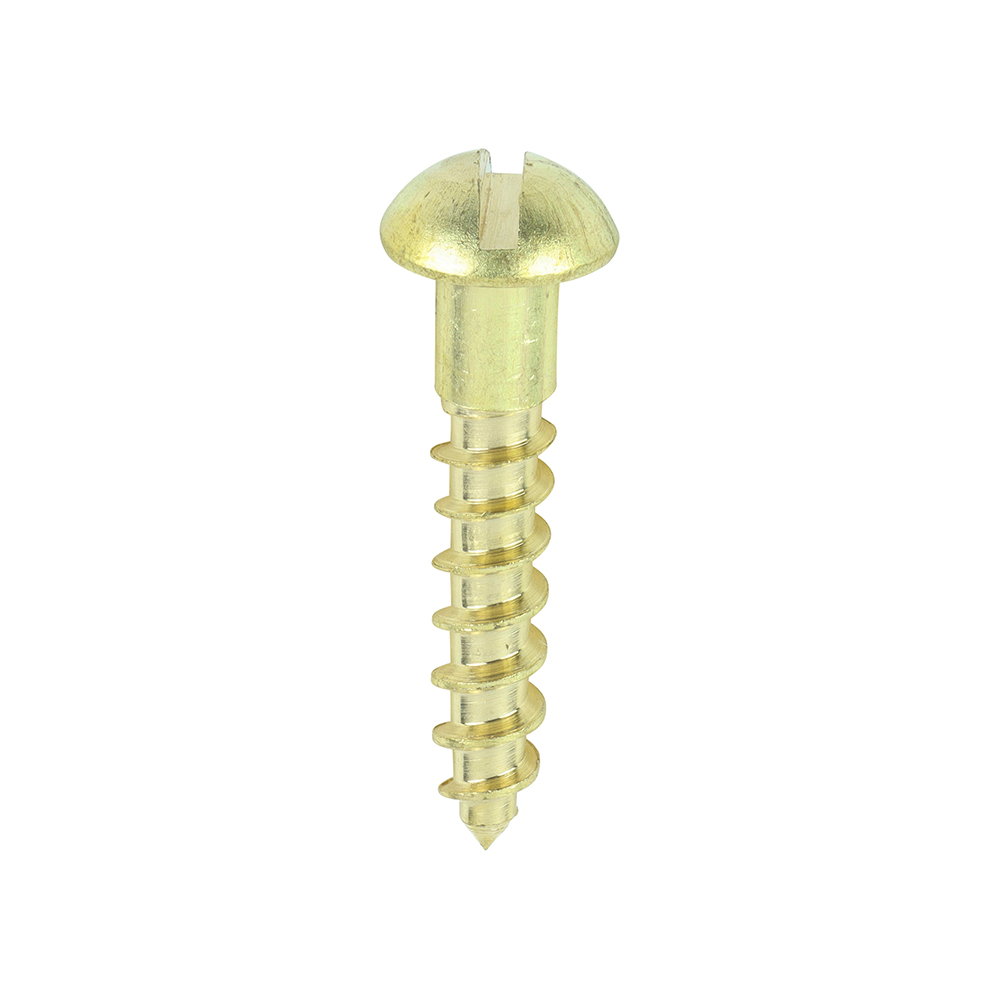 Solid Brass Timber Screws - SLOT - Round