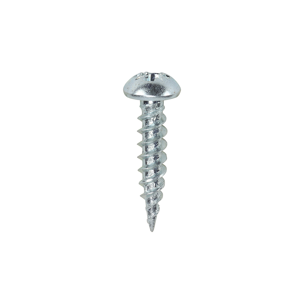 Twin-Threaded Woodscrews - PZ - Round - Zinc