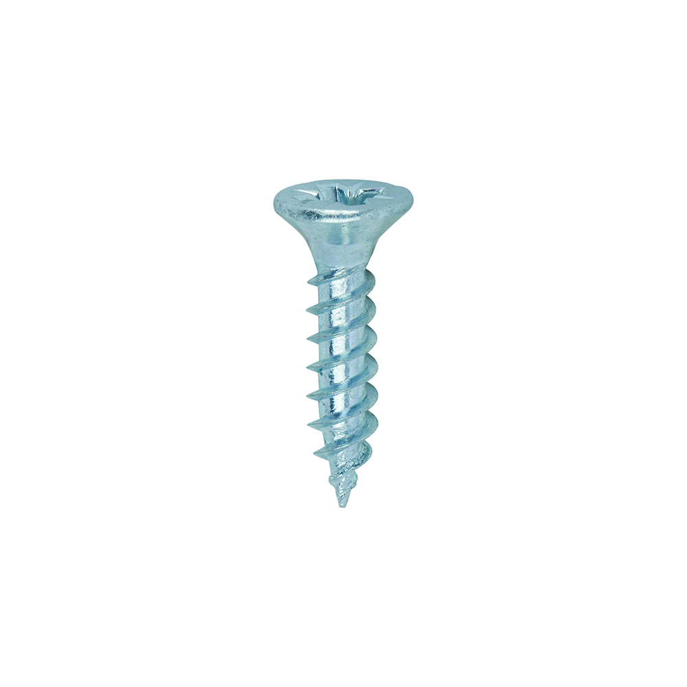 Twin-Threaded Woodscrews - PZ - Double Countersunk - Zinc