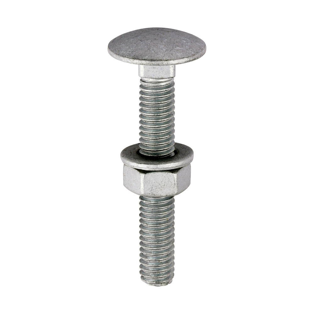 Carriage Bolts Hex Nuts & Form A Washers - Dome - Exterior - Silver