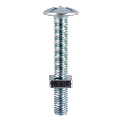 Roofing Bolts with Square Nuts - Zinc