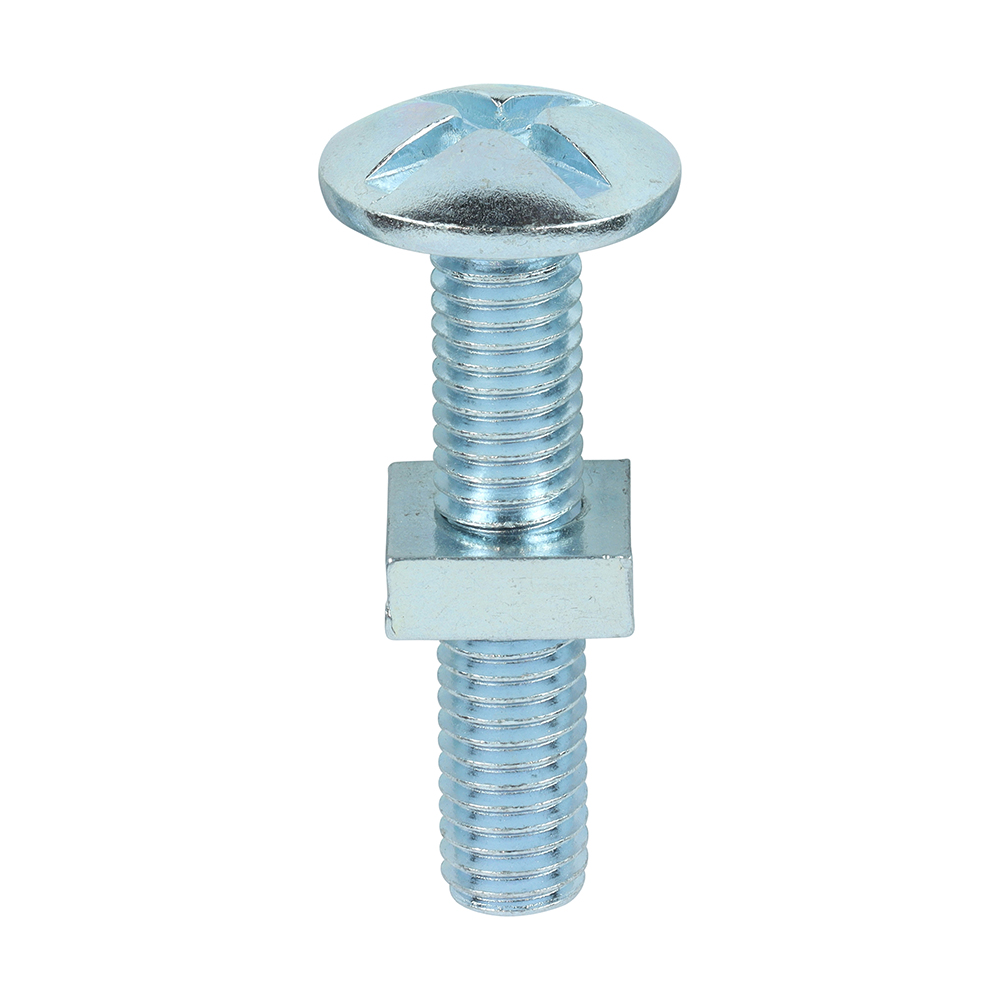 Roofing Bolts with Square Nuts - Zinc