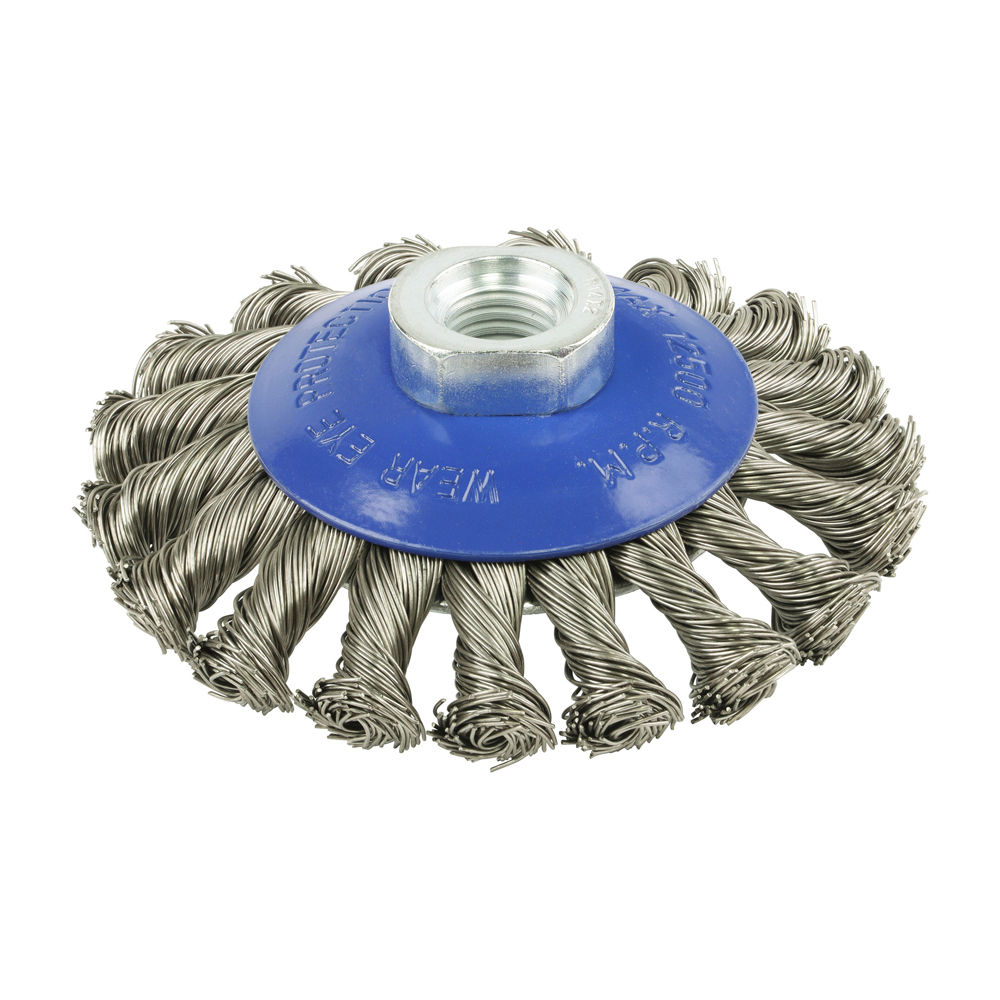 Angle Grinder Bevel Brush - Twisted Knot Stainless Steel