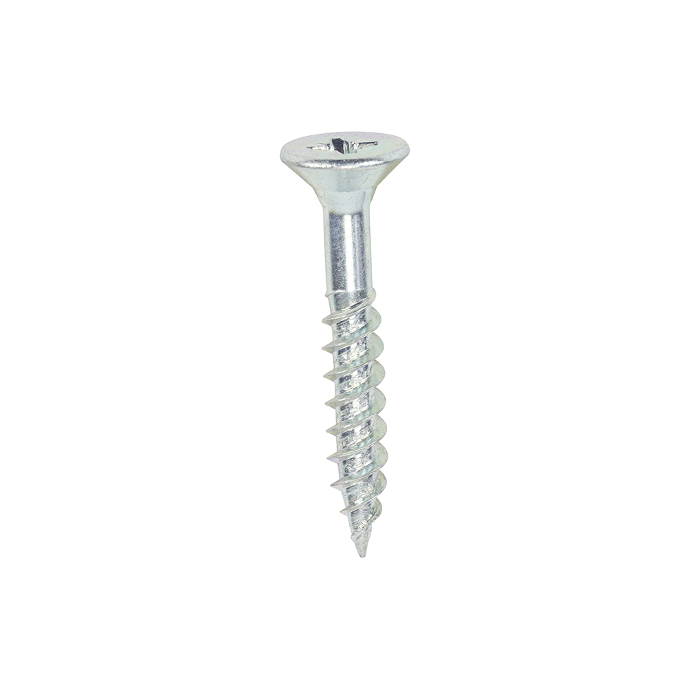 Twin-Threaded Woodscrews - PZ - Double Countersunk - Zinc