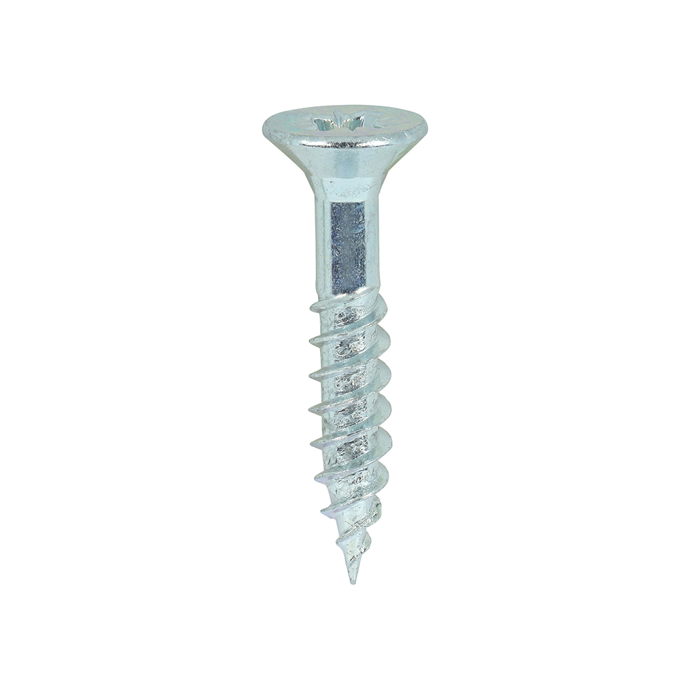 Twin-Threaded Woodscrews - PZ - Double Countersunk - Zinc