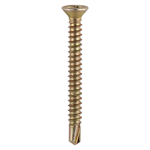 Window Fabrication Screws - Countersunk with Ribs - PH - Self-Tapping - Self-Drilling Point - Yellow