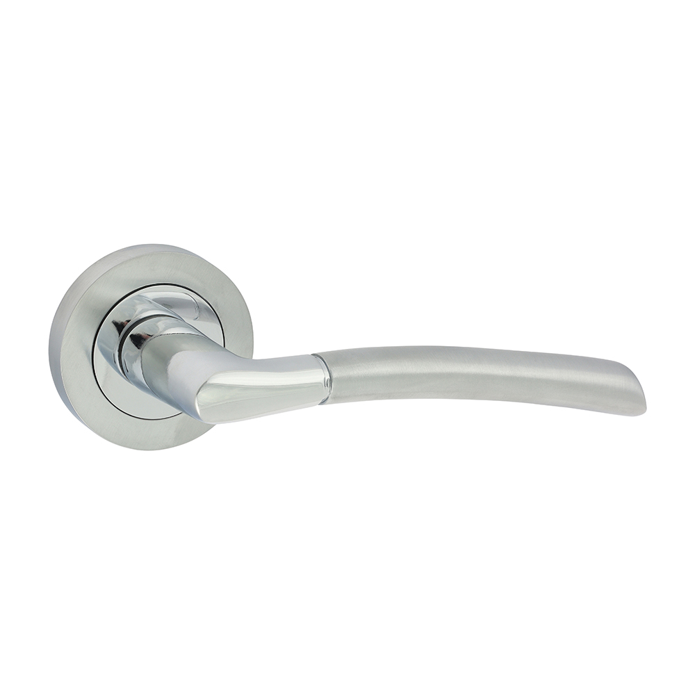 Picture of Shavington Lever On Rose Handles - Polished & Satin Chrome