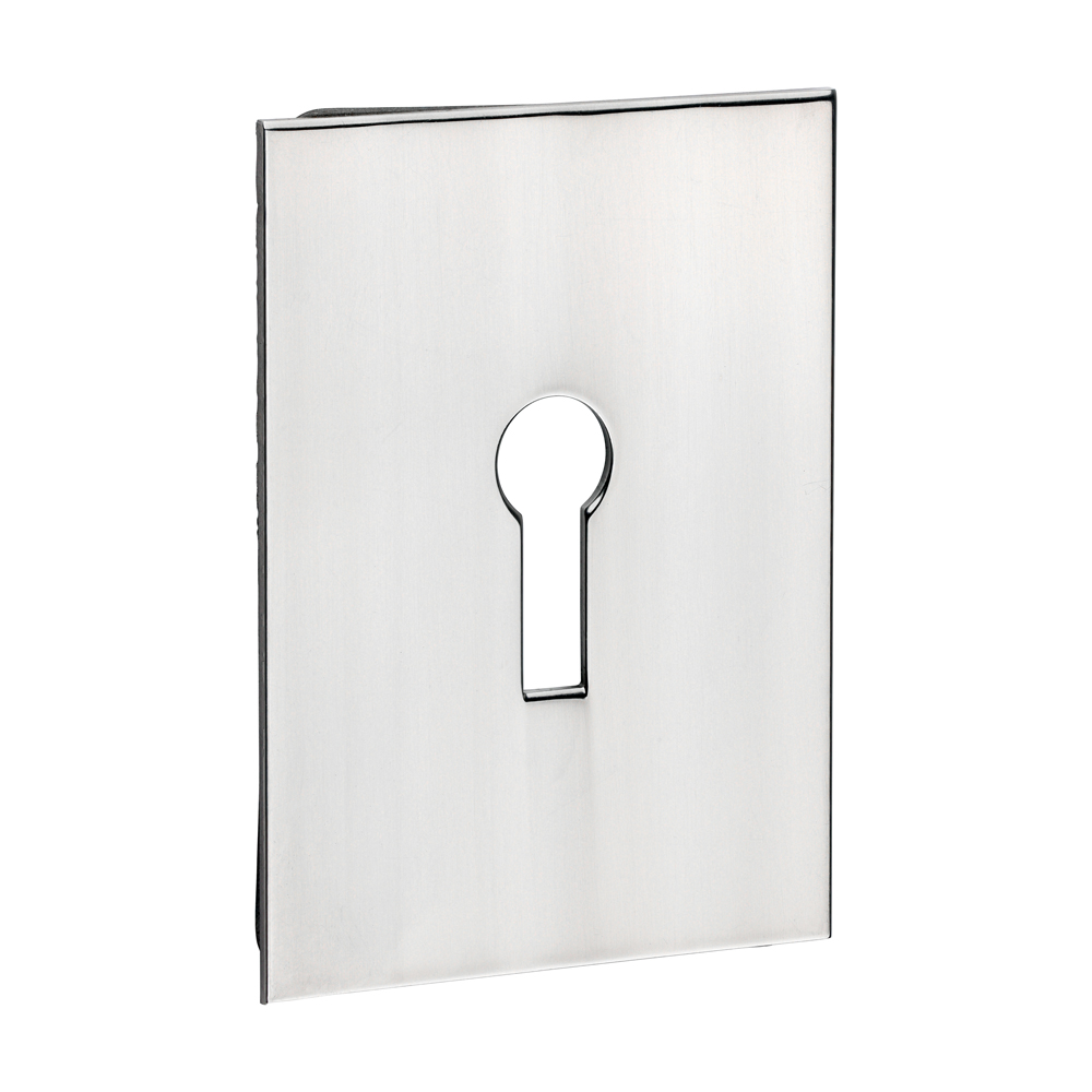 Lock Profile Self-Adhesive Escutcheon - Oblong - Polished Stainless Steel