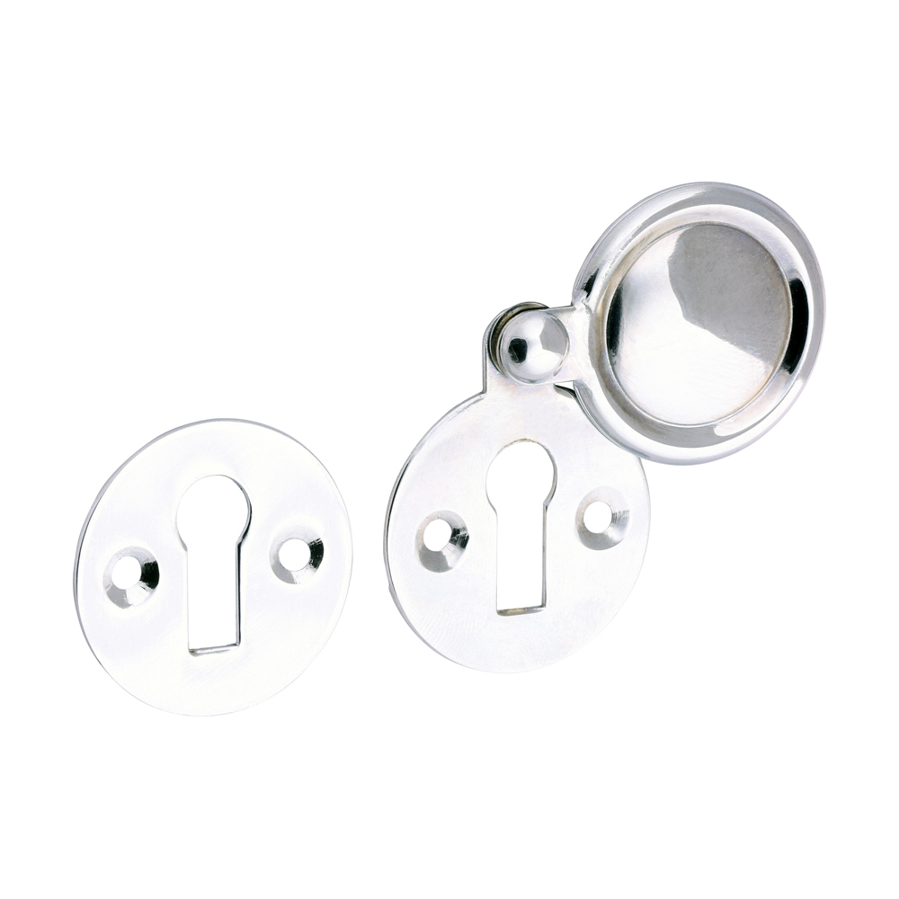 Pair of Traditional Pattern Escutcheon - Polished Chrome
