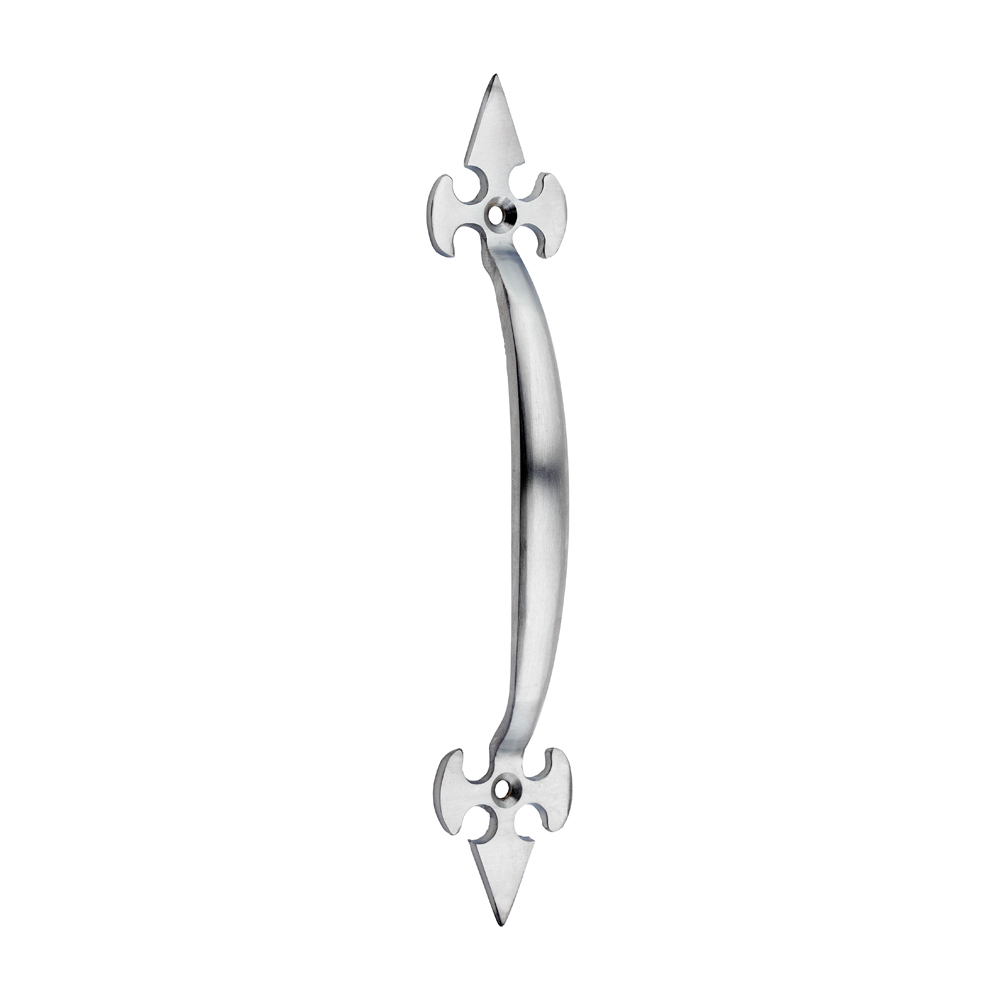 Fleur De Lys Pull Handle - Satin Chrome