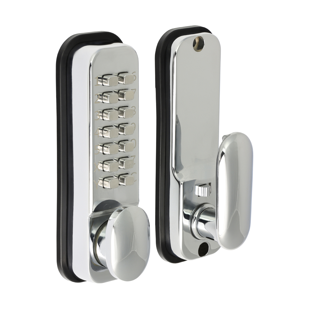 Push Button Digital Lock - Polished Chrome