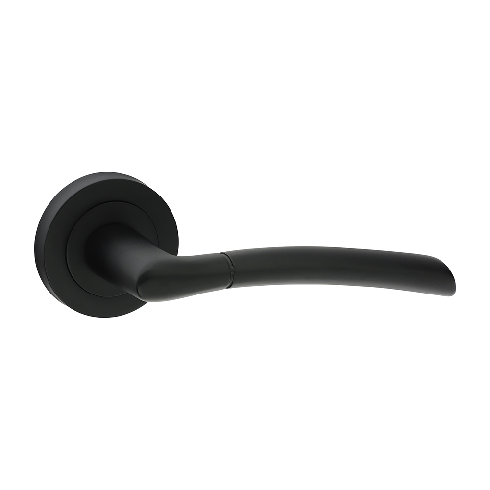 Shavington Lever On Rose Handles - Matt Black