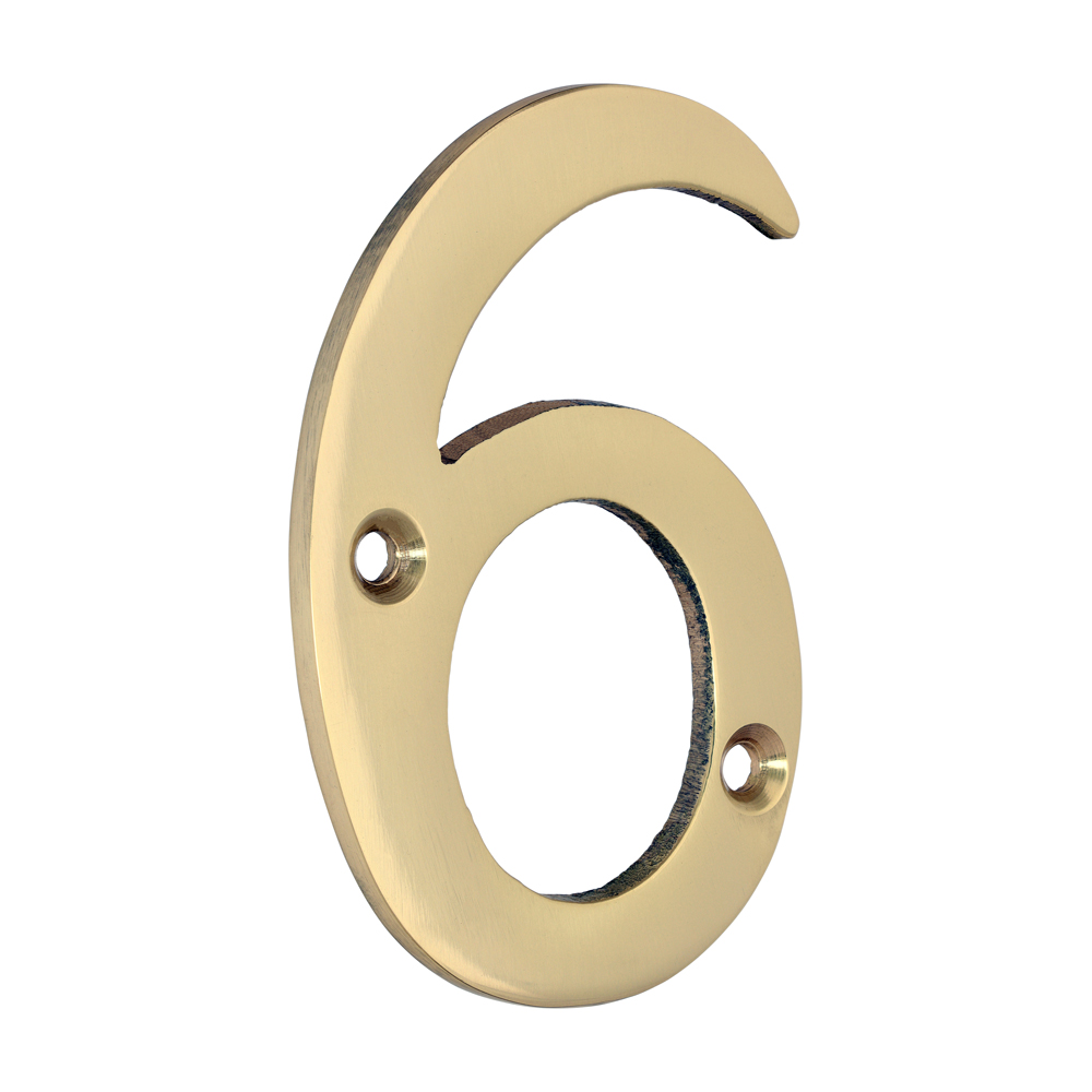 Picture of Door Numeral 6 - Polished Brass