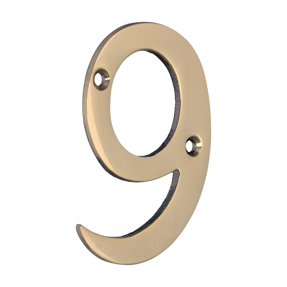 Picture of Door Numeral 9 - Polished Brass