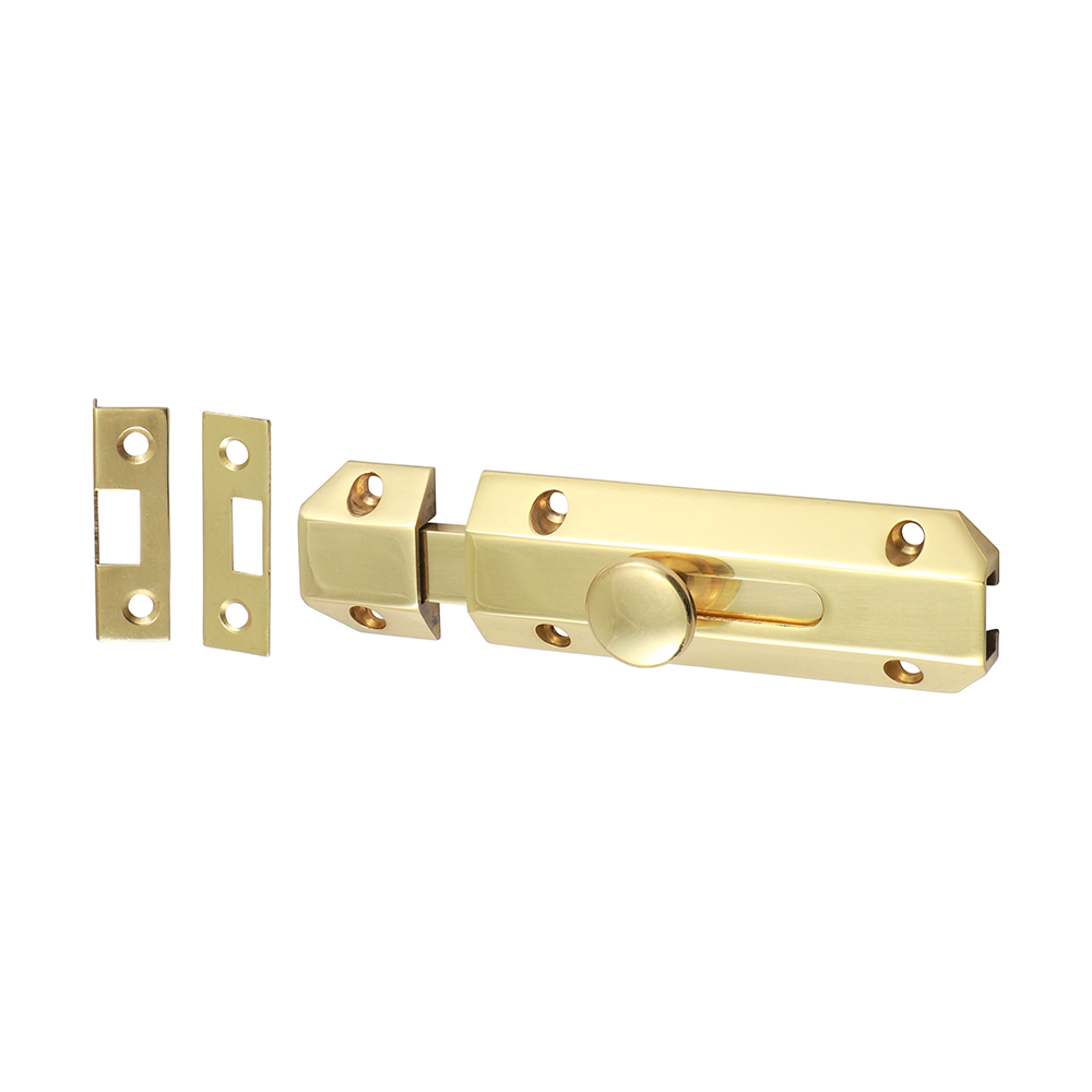 Architectural Flat Section Bolt - Polished Brass