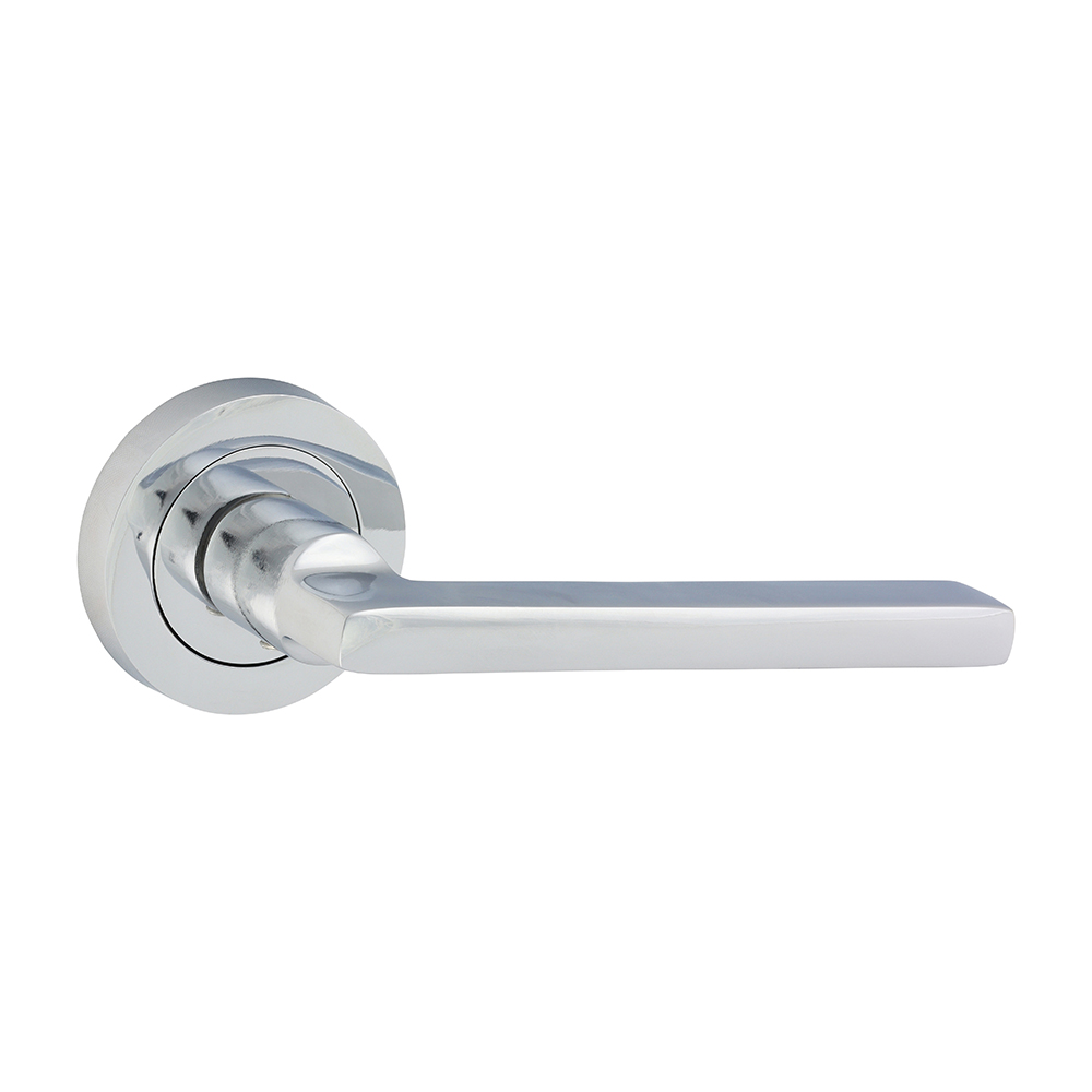 Radmore Lever On Rose Handles - Polished Chrome