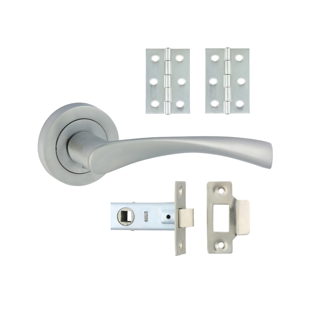 Picture of Edleston Lever On Rose Door Pack - Satin Chrome