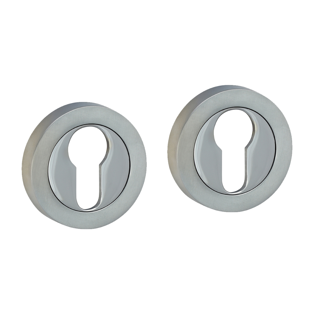 Euro Profile Escutcheon - Polished & Satin Chrome