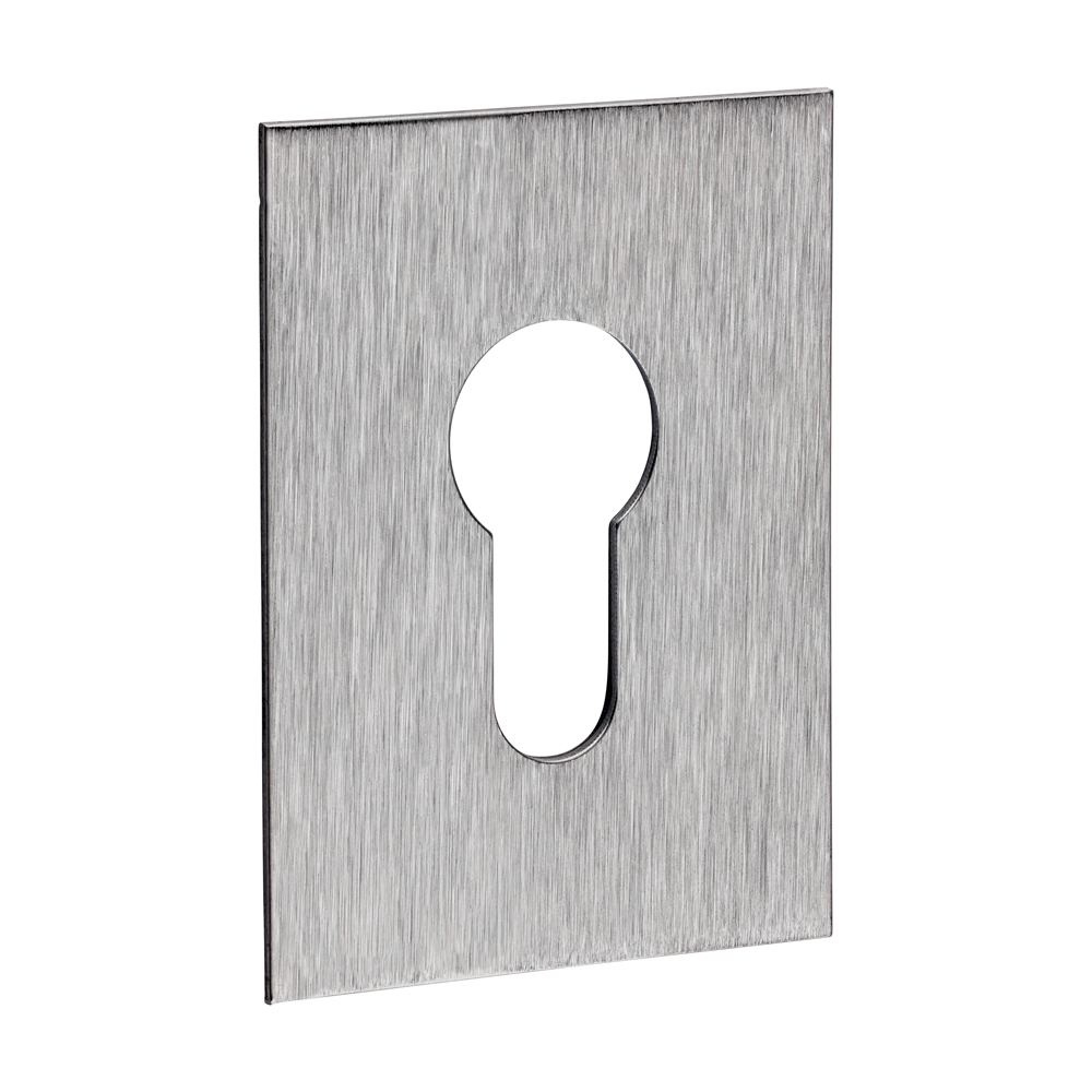 Euro Profile Self-Adhesive Escutcheon - Oblong - Satin Stainless Steel