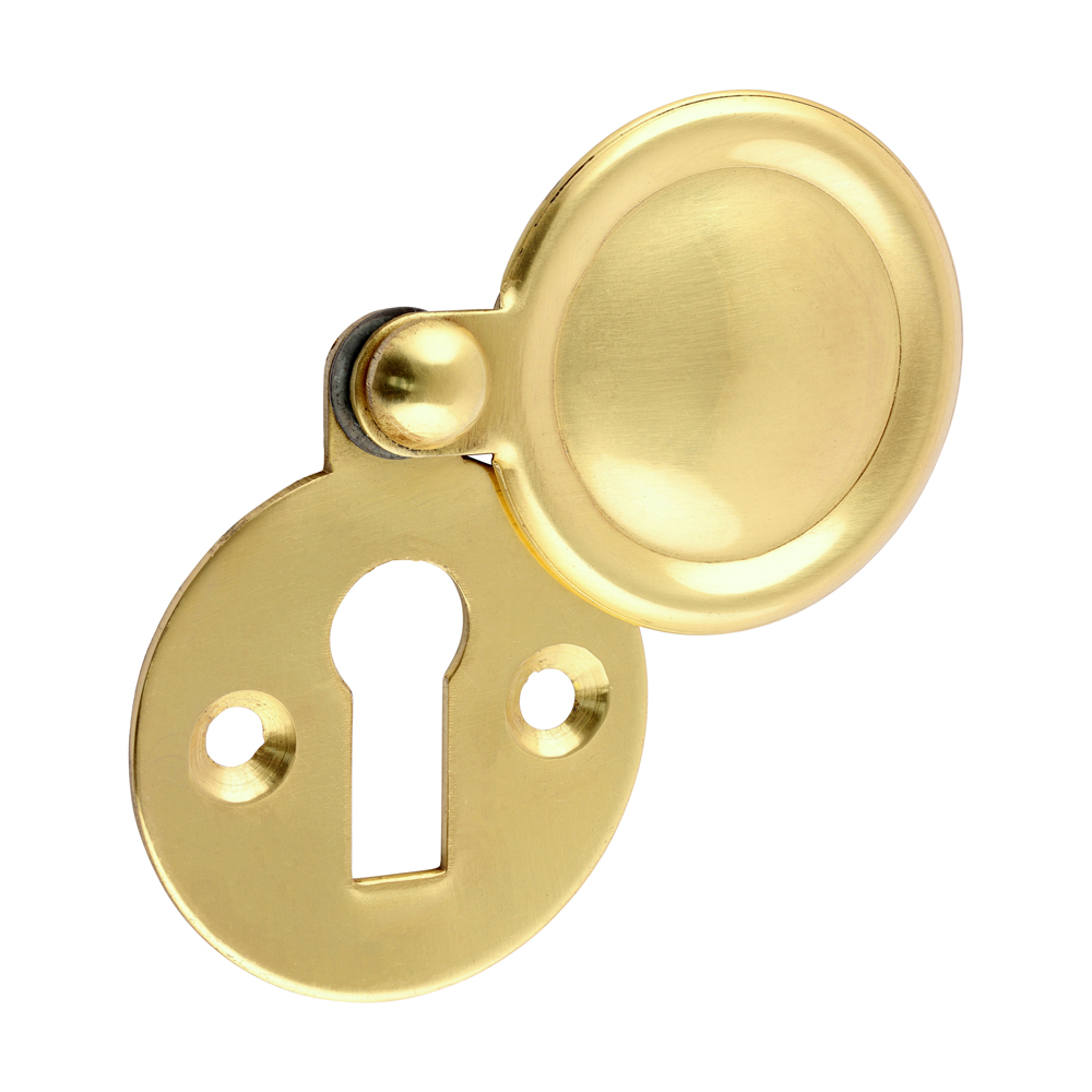 Pair of Traditional Pattern Escutcheon - Polished Brass