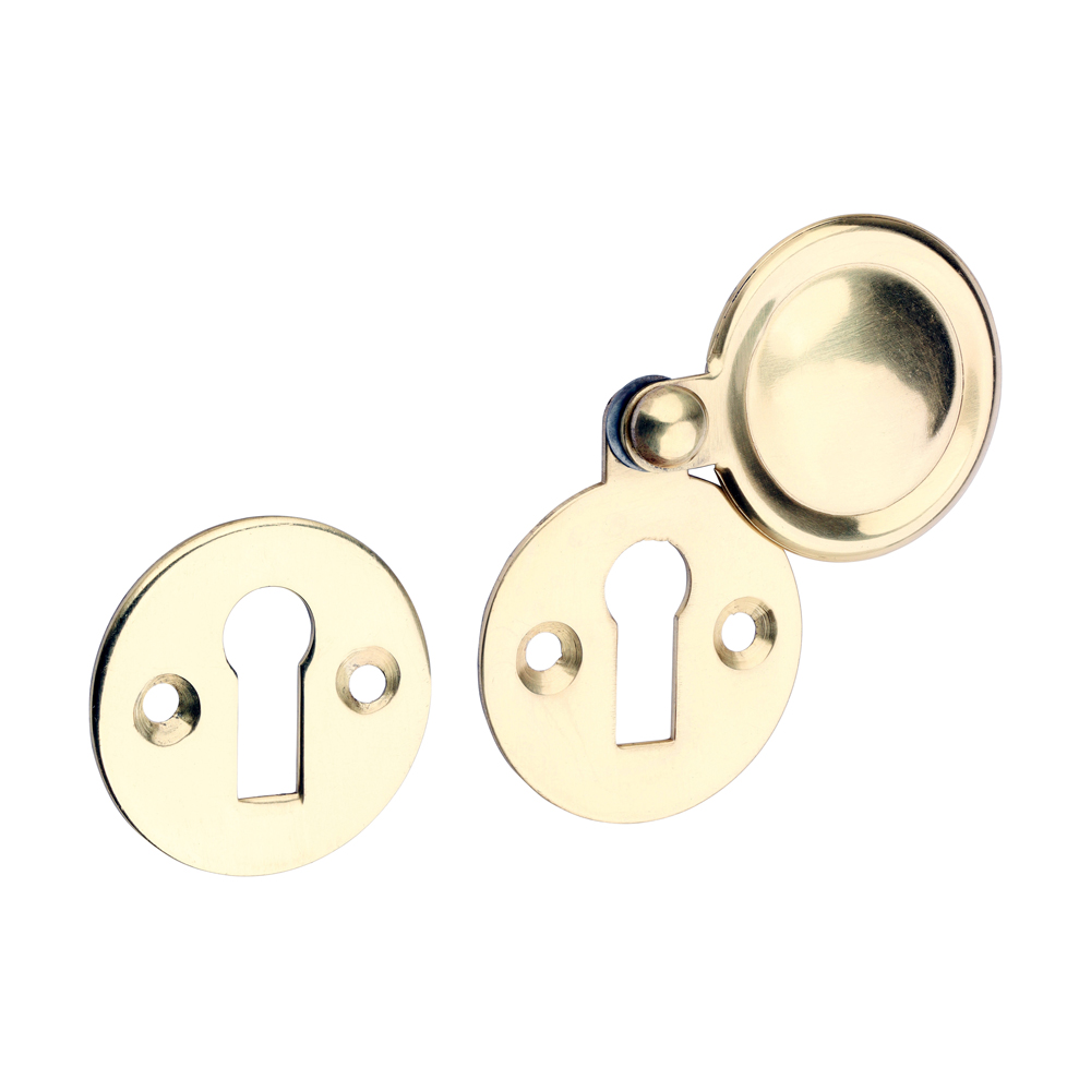 Pair of Traditional Pattern Escutcheon - Polished Brass