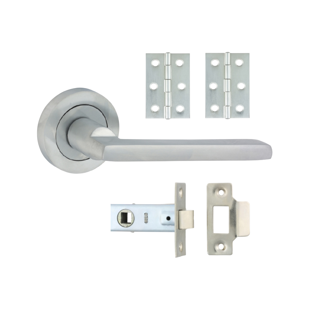 Radmore Lever On Rose Door Pack - Satin Chrome