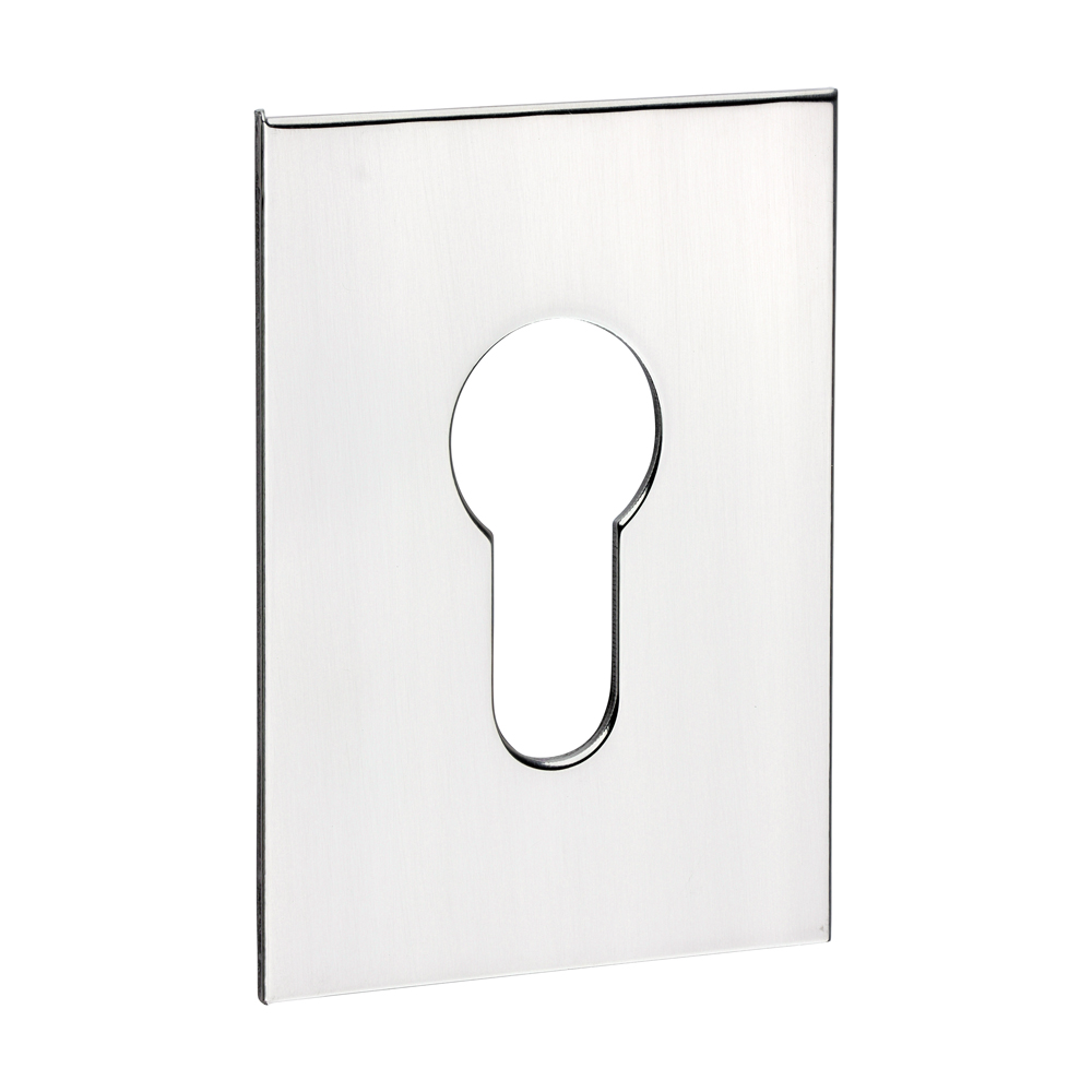 Euro Profile Self-Adhesive Escutcheon - Oblong - Polished Stainless Steel