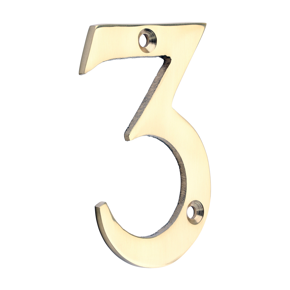 Picture of Door Numeral 3 - Polished Brass