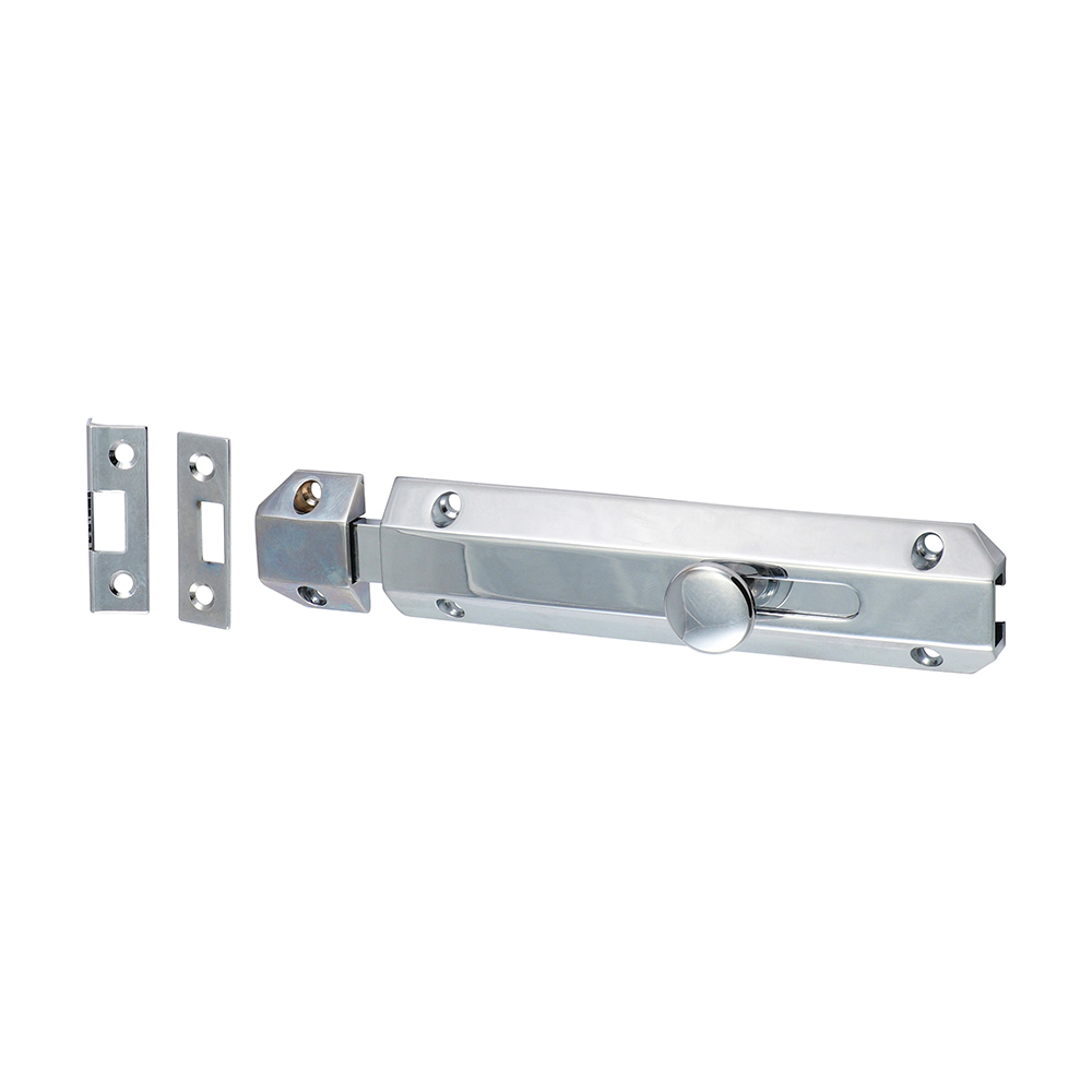 Architectural Flat Section Bolt - Polished Chrome