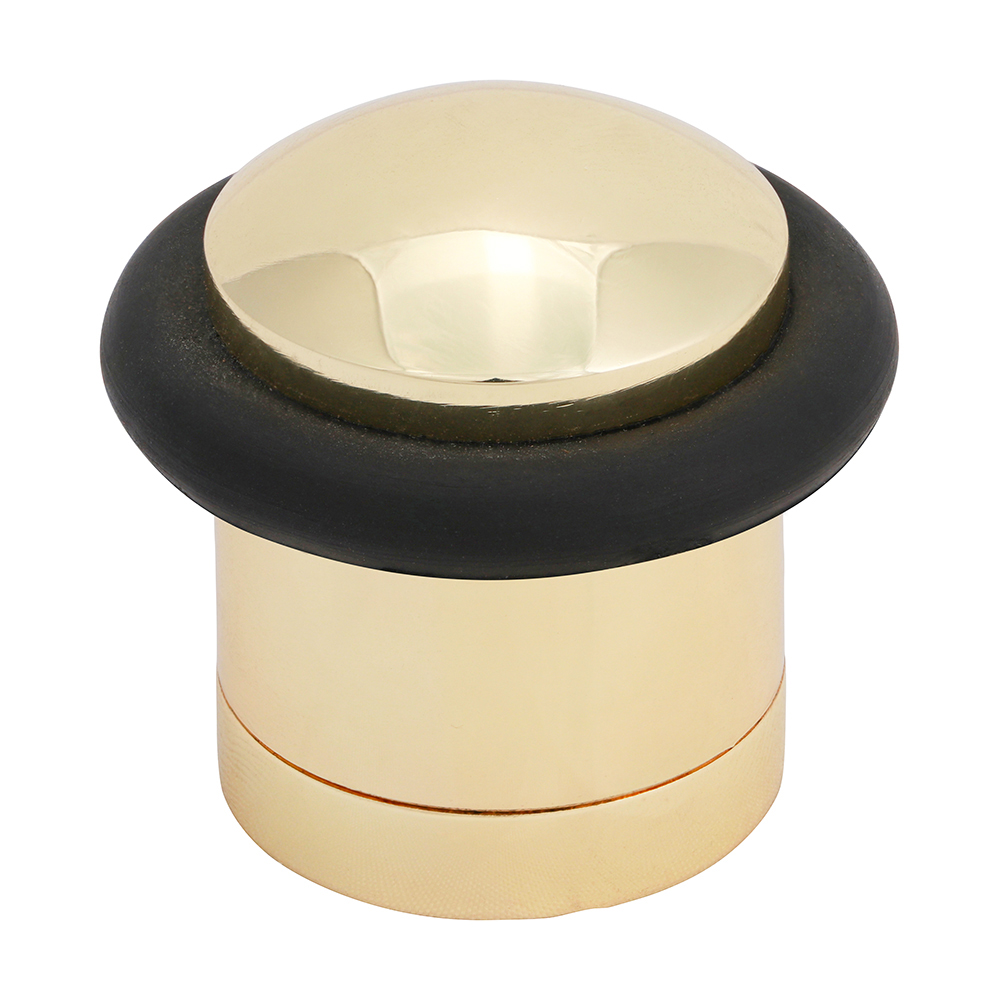 Cylinder Door Stop - Polished Brass