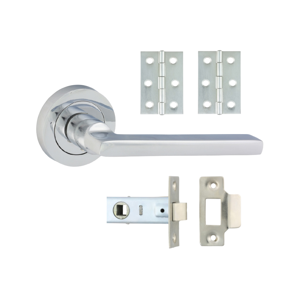 Radmore Lever On Rose Door Pack - Polished Chrome