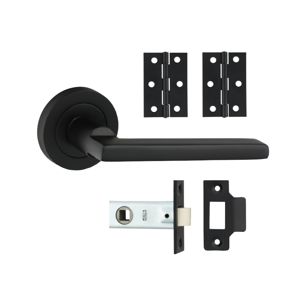 Radmore Lever On Rose Door Pack - Matt Black