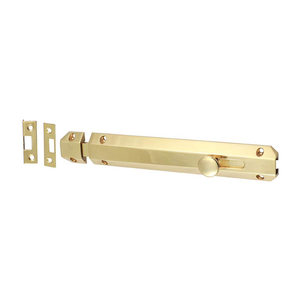 Architectural Flat Section Bolt - Polished Brass