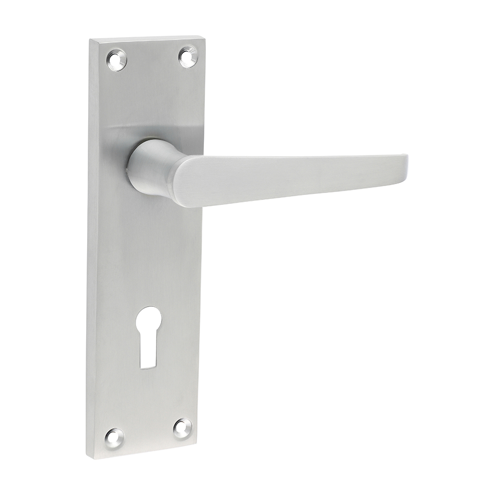 Victorian Straight Lock Handles - Satin Chrome